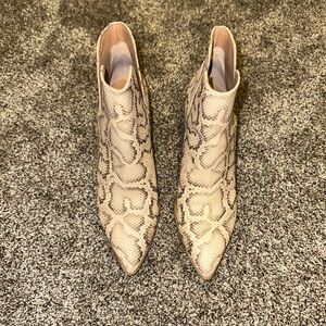 Snakeskin Patterned Ankle Boots